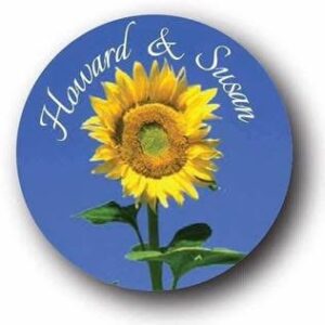 Howard and Susan sunflower pins